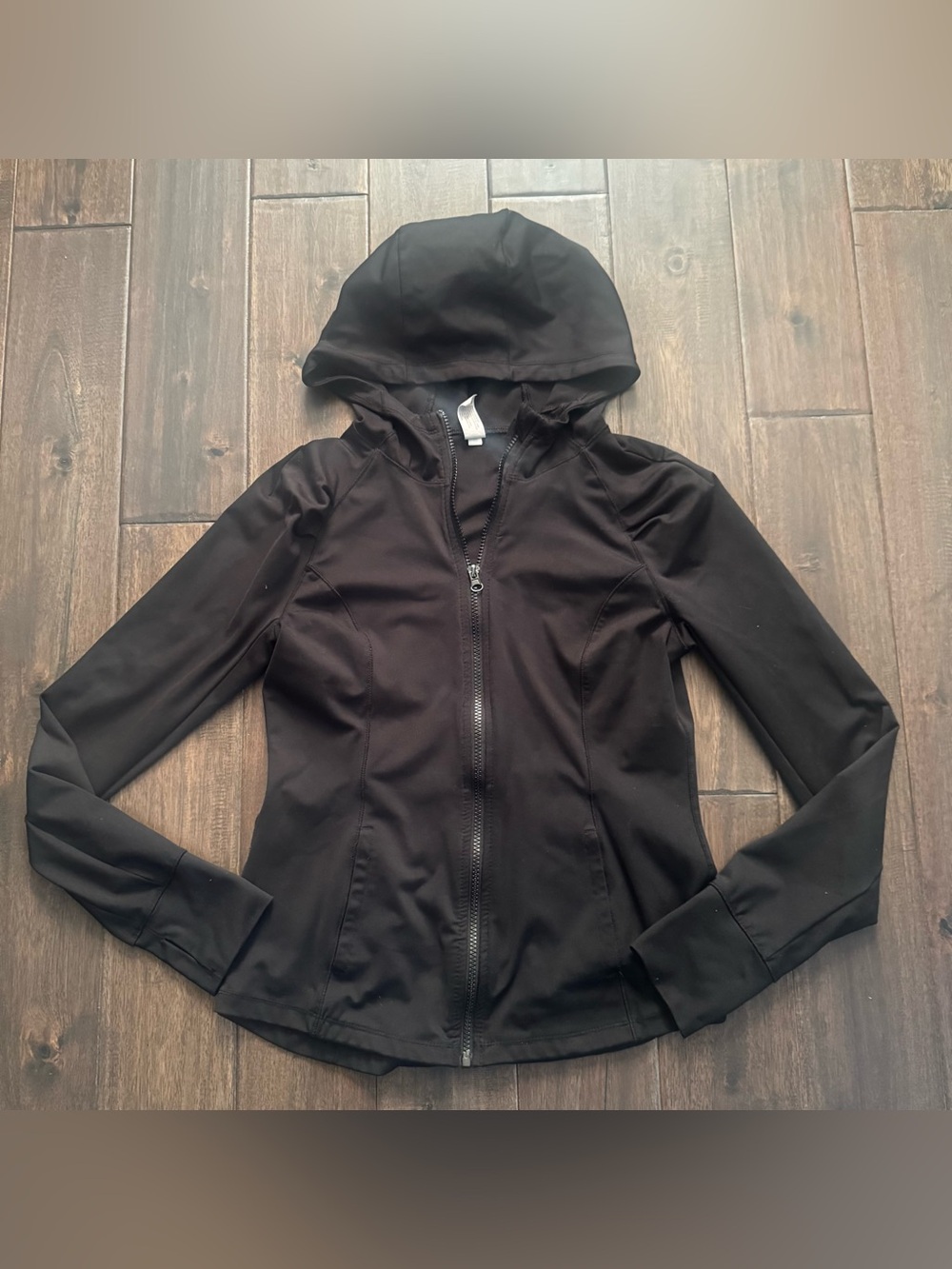 Yogalicious Black Active Hooded Full Zip Jacket with Thumbholes M